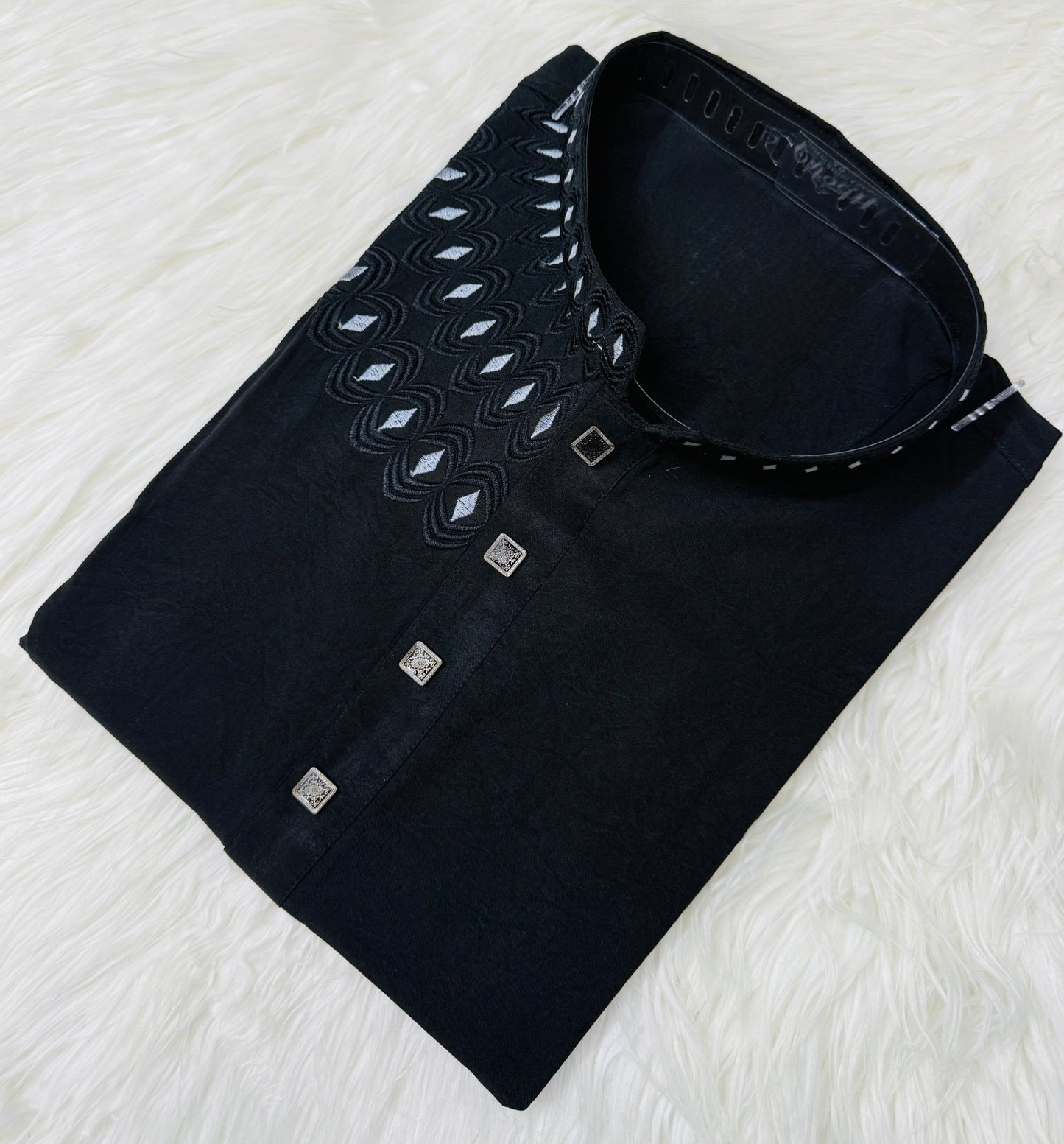 Signature Embroidered Panjabi Collection (Black & Blue Edition) |P0028| 182&183 - Raakaat