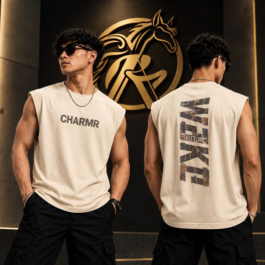 Men’s Premium Sleeveless Graphic T-Shirt – Oversized Streetwear Tank Top