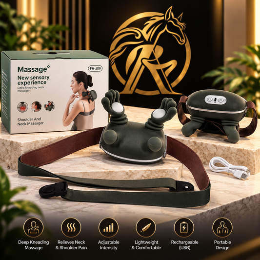 Rechargeable Neck & Shoulder Massager ā Deep Kneading Portable Massage Device