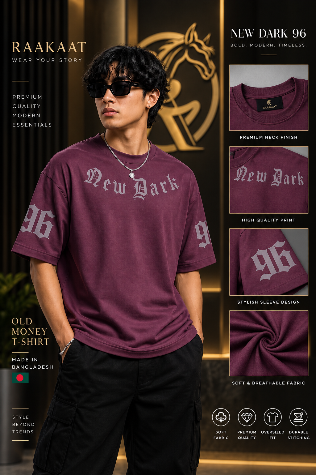Men’s New Dark 96 Oversized T-Shirt – Premium Streetwear