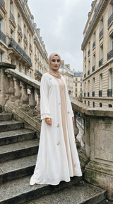White Embroidered Abaya đ€ A0002