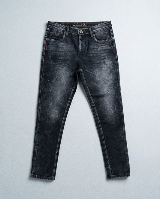 Midnight Smoke – Acid Wash Slim-Fit Denim | 39 - Raakaat