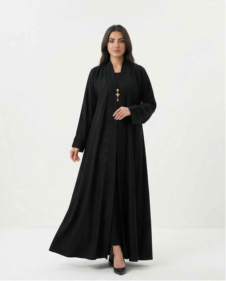 Luxury Handcrafted Embroidery Abaya Set - A0004 - Raakaat