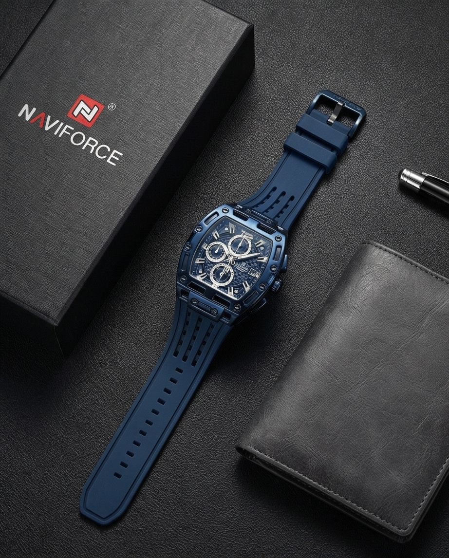 W14-Naviforce Men's Blue Chronograph Watch – Stylish & Sporty Timepiece - Raakaat