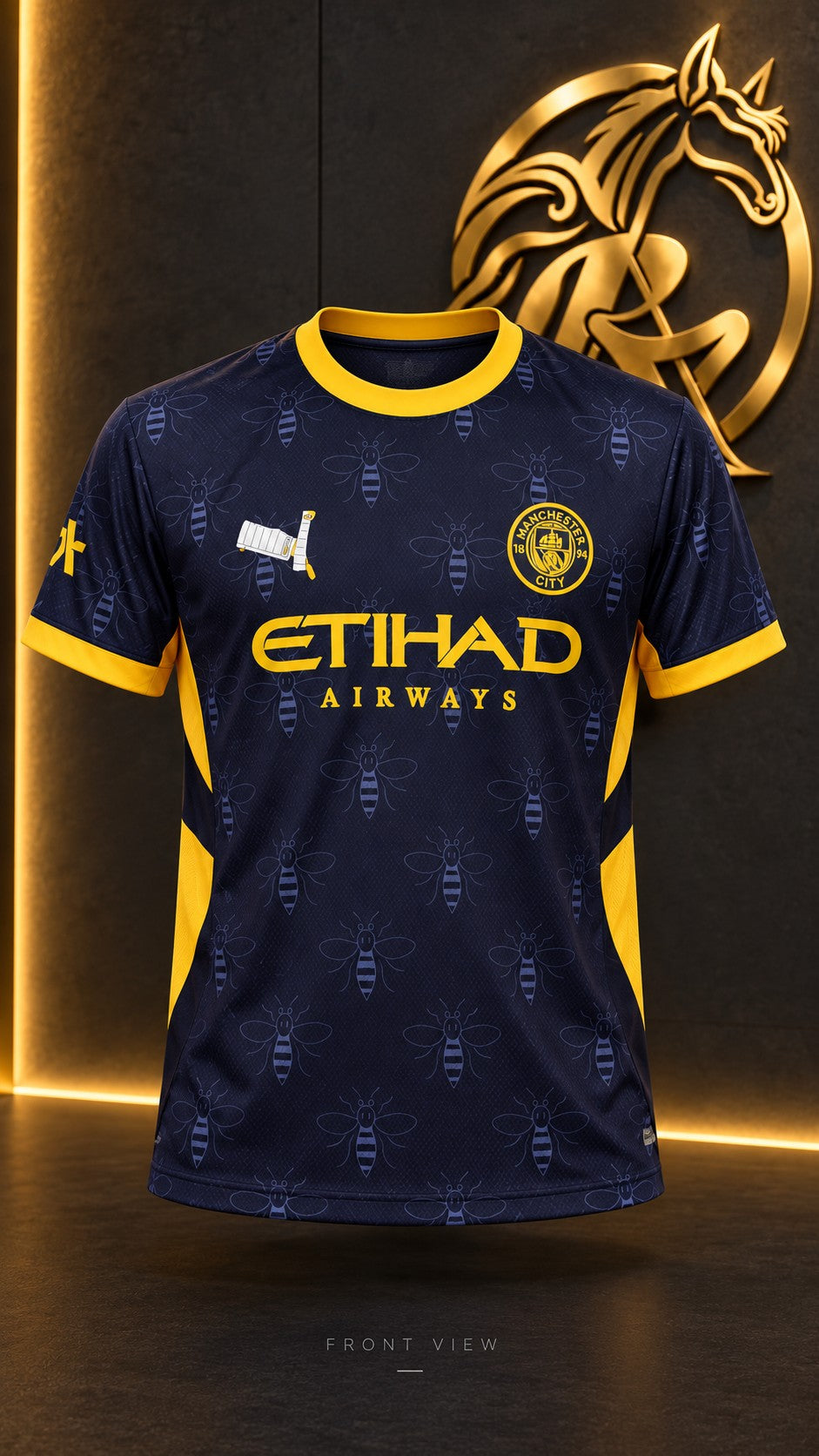 mc-navy-bee football jersey front view | Raakaat