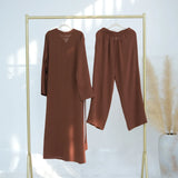 New Muslim Sets for Women Button Long Tops Pants 2 Piece Suit Dress Turkey Kaftan Dubai Abaya Eid Ramadan Islam Clothing Outfits