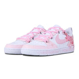 [Custom The women's pink version shines like stars]Nike Court Borough Skateboard Shoes Women's Low-Top White Pink
