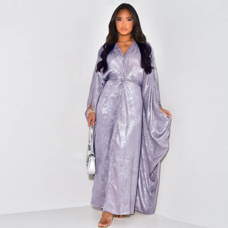 Loriya Elegant Spring Summer Party Dress Robe Abaya LR824 Size L/XL/XXL/XXXL for plus Size Women Fashionable Outerwear