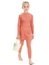 New 2025 Islamic Dubai Modest Abaya 3 Piece Set Burkini Muslim Kids Swimwear Girl With Swim Cap Femme Musulmane Clothing
