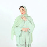 Love Heart Embroidery  Fashion Soft Open Front Abaya Dubai 2024 Luxury Muslim Kaftan Elegant Cardigan Caftan Women Robe Clothes