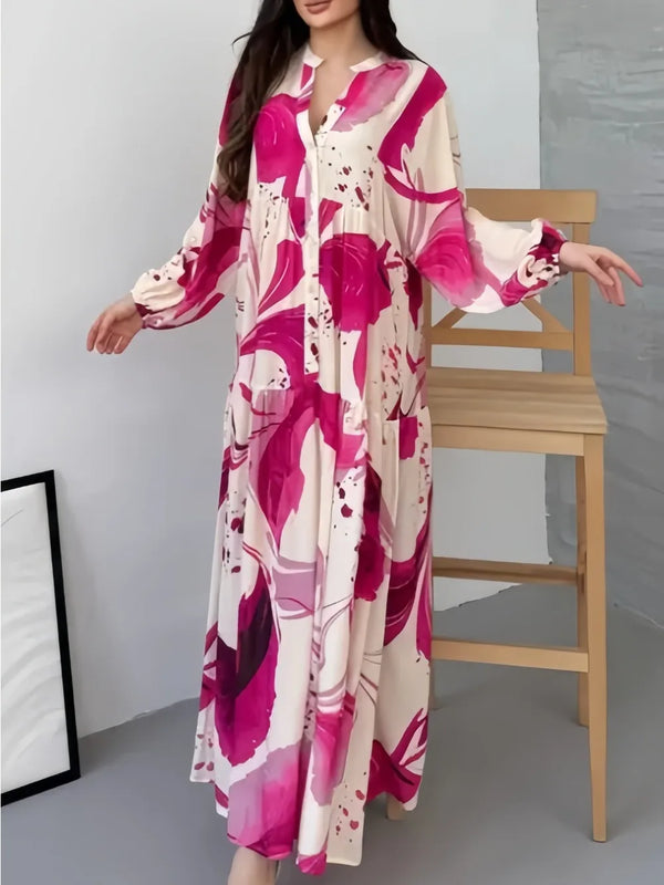 Women Dress Abaya Muslim Loose Button Up Dubai Vestidos Largos Long Dresses Kaftan Arab Robe Party Caftan Jalabiya Ramadan