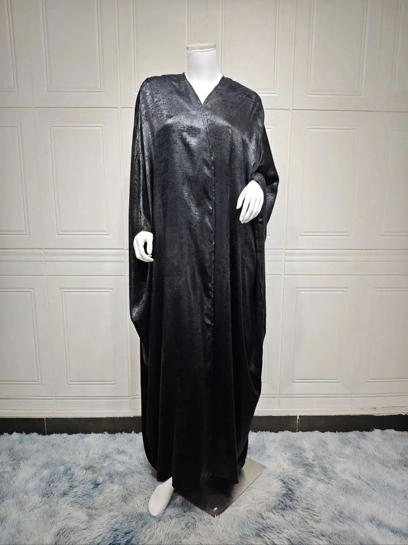 Ramadan Shiny Satin Open Kimono Abaya Dubai Luxury 2024 Muslim Abayas For Women Kaftan Dress Islam Clothing Robe Femme Musulmane