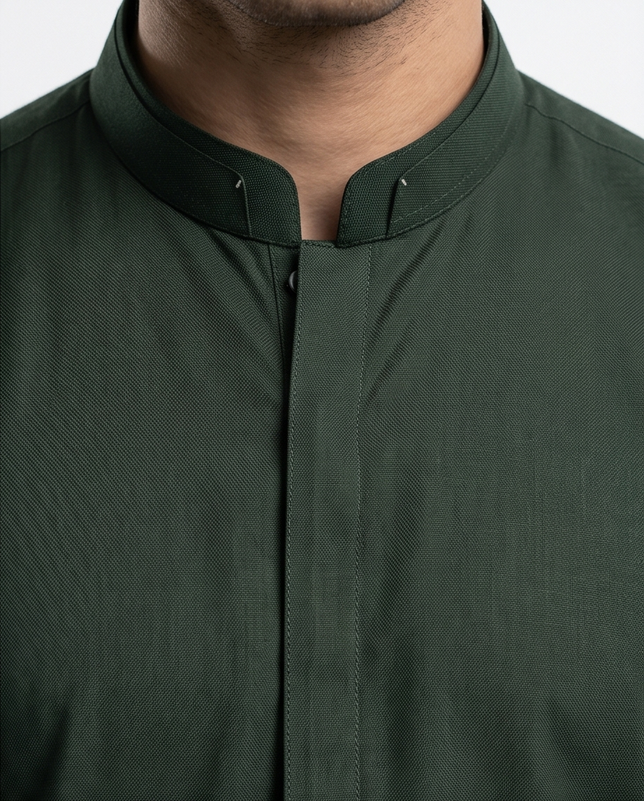 Premium Bottle Green Pakistani Men's Salwar Kameez - Luxury Cotton Suite | SK04 - Raakaat