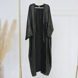 Fashion Shiny Abayas for Women Muslim Kimono Open Cardigan Dubai Kaftan Turkey Robe Arab Kebaya Islam Clothing Ramadan Eid Dress