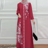 Women Stylish Floral Printed Maxi Dress Muslim Abaya ZANZEA Eid Mubarak Robe Elegant Long Sleeve Casual Vestidos Kaftan IsIamic