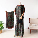 NEW Fashion Summer Dress With Big Scarf Dubai Turkey Kaftan Muslim Loose Abaya Women African Casual Maxi Peacock Shawl Robe