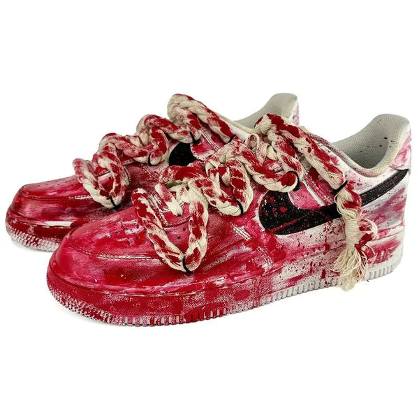 [Custom Crime Scene No. 7]Nike Air Force 1 SuiXin Size 7 Case Scene Coverage Wear-Resistant Low-Top Skateboard Shoes Unisex W