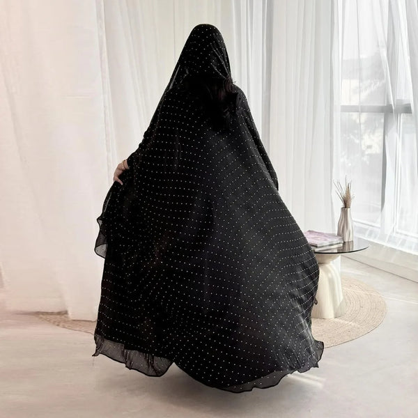 Women Muslim Kaftan Ramadan Hijab Dress Open Abaya Kimono Cardigan Diamonds Turkey Kebaya Caftan Marocain Femme Robe Jalabiya