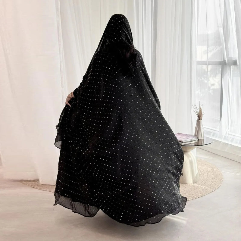 Women Muslim Kaftan Ramadan Hijab Dress Open Abaya Kimono Cardigan Diamonds Turkey Kebaya Caftan Marocain Femme Robe Jalabiya