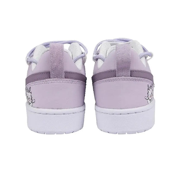 [Custom Purple cute dragon]Nike Court Borough Purple Cute Dragon Non slip Lightweight Low Top Skateboard Shoes GS White Purpl