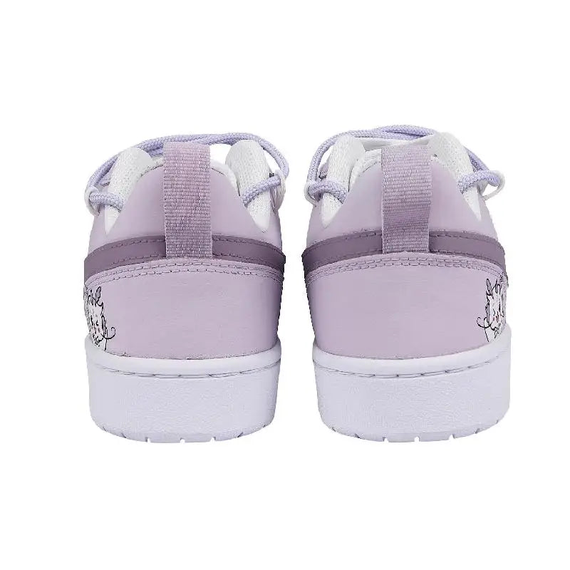 [Custom Purple cute dragon]Nike Court Borough Purple Cute Dragon Non slip Lightweight Low Top Skateboard Shoes GS White Purpl
