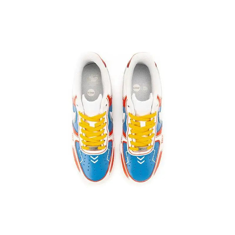 [Custom Men's mechanical style white, red and blue]Nike Air Force 1 07 Coverage Warm Low-Top Skateboard Shoes Men's Red White