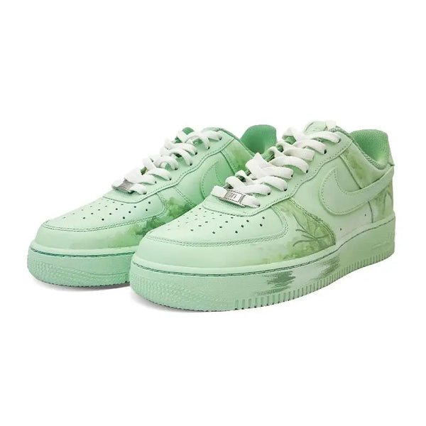 [Custom Duckweed]Nike Air Force 1 Low-Top Skateboard Shoes Men's Green