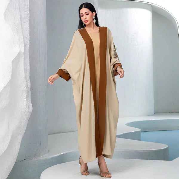 Luxury Diamonds Abaya Kimono Women Arabic Muslim Dress Dubai Moroccan Caftan Kebaya Ramadan Islam Clothing Eid Open Abayas Robe