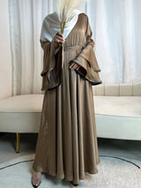 Flare Sleeve Dress for Women Abaya Muslim Women 3 Piece Set Dresses Sashes Scarf Vestidos Jalabiya Arab Robe Ramadan 2025