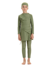 New 2025 Islamic Dubai Modest Abaya 3 Piece Set Burkini Muslim Kids Swimwear Girl With Swim Cap Femme Musulmane Clothing