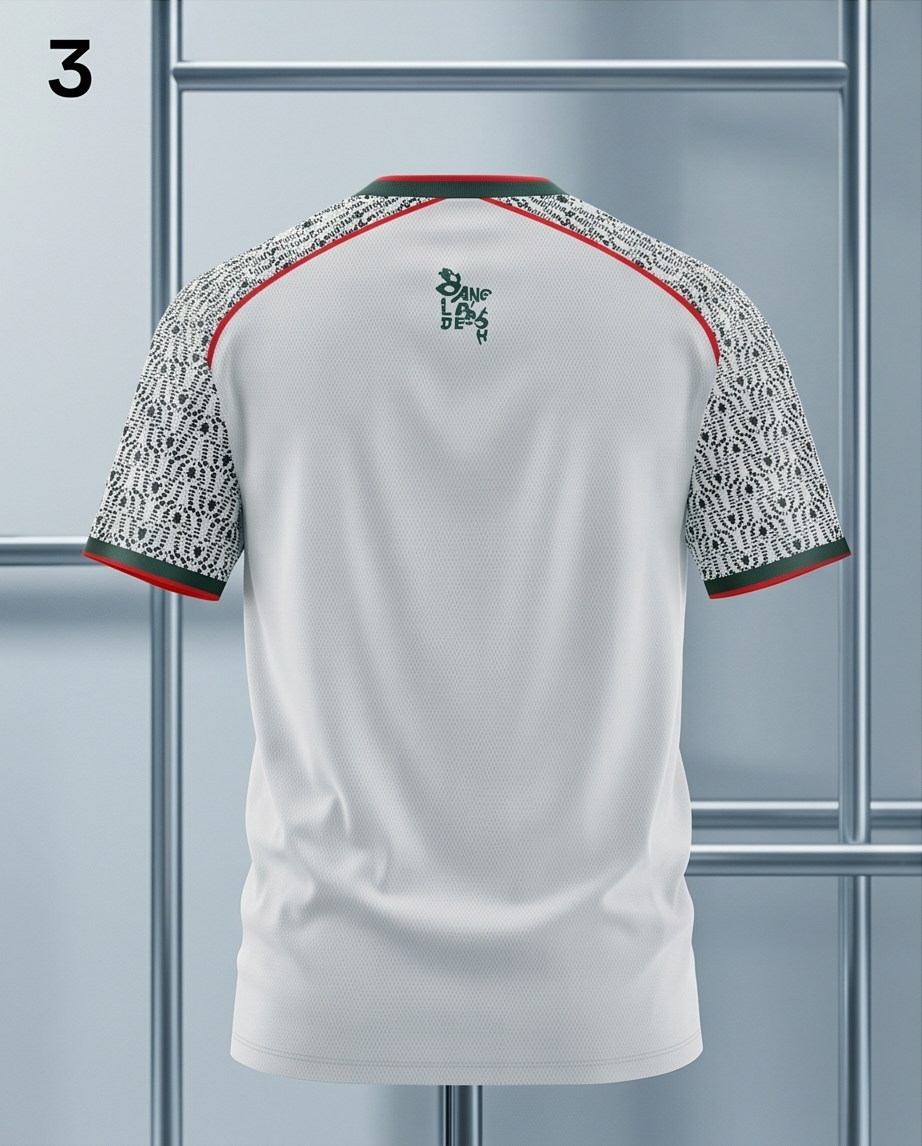 Bangladesh National Football Team Jersey - Player Edition Away kit-White - Raakaat