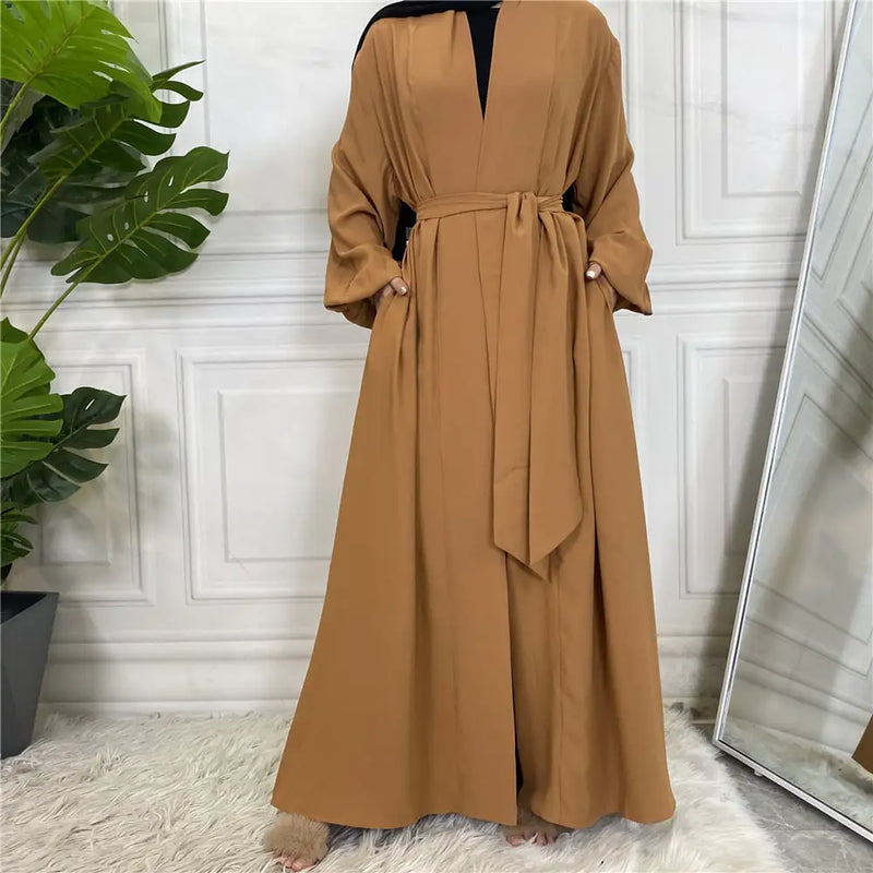 Lace Up Cardigan Robe with Cuffs and Pockets