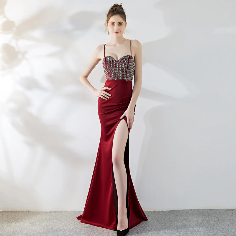 Elegant Mermaid Maxi Dress with Straps for Events