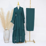 Chiffon Hijab Dresses for Women Muslim Open Kimono Abaya Modest Kaftan Dubai Arabic Robe Islamic Kebaya Jalabiya Caftan Clothing