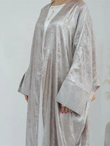 Shiny Batwing Satin Open Kimono Abaya Dubai Luxury 2024 Muslim Abayas For Women Kaftan Dress Islamic Clothing Femme