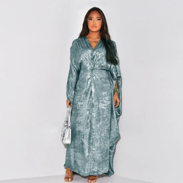 Loriya Elegant Spring Summer Party Dress Robe Abaya LR824 Size L/XL/XXL/XXXL for plus Size Women Fashionable Outerwear
