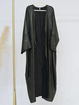 Shiny Satin Open Kimono Abaya Dubai Luxury 2025 Muslim Abayas For Women Kaftan Dress Islam Clothing Robe Femme Musulmane Caftan