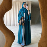 Middle Eastern fashion women's solid color simple and elegant cardigan abaya