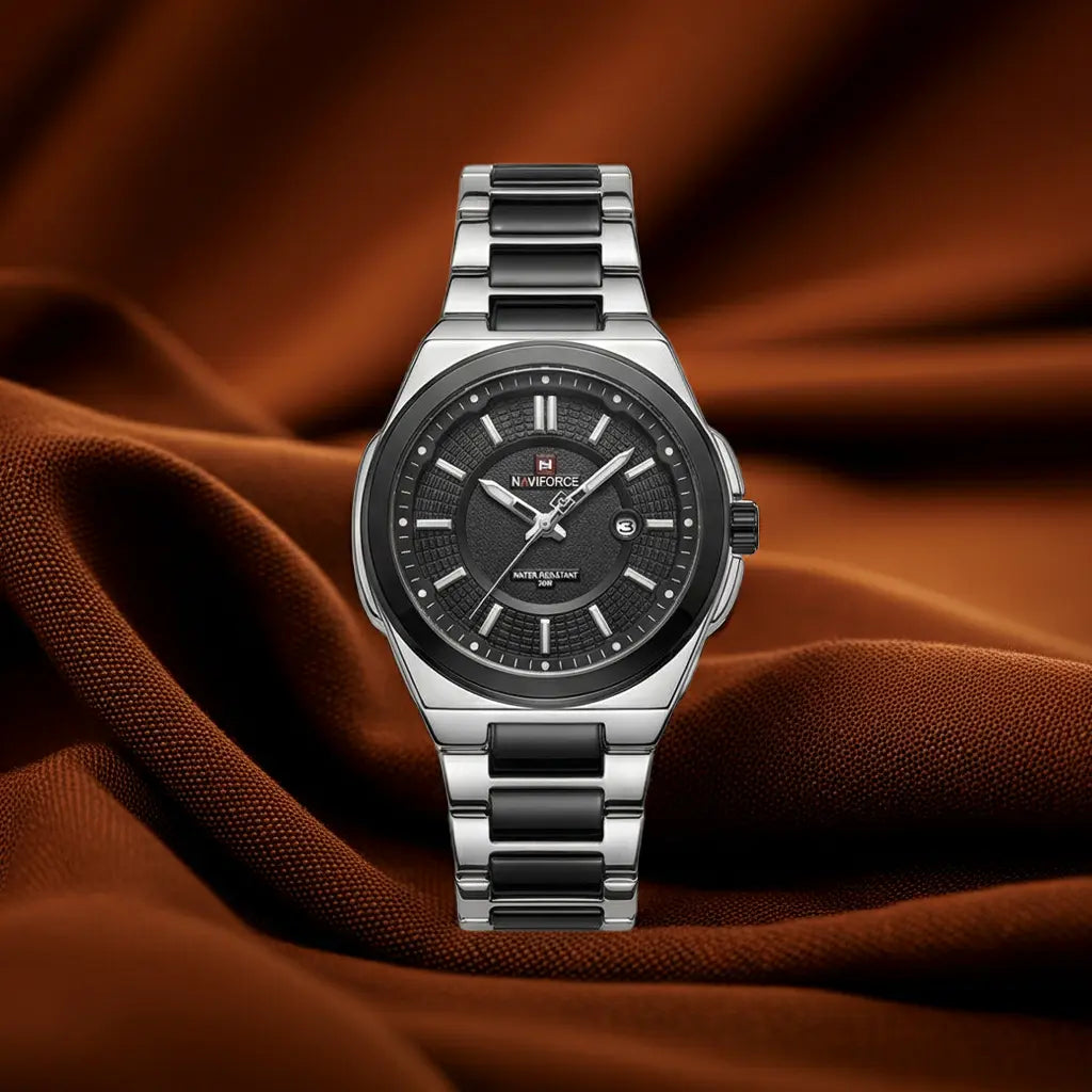 W7-NAVIFORCE Elegant Black Sports Watch for Men - Raakaat