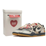 [Custom Men's retro indicator light S-BOX]Nike Dunk Scrap Low-Top Skateboard Shoes Men's Gray White