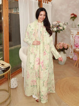 Pleated Women's Robe Embroidery Design 2025 Fall New Cardigan Women's Robe Abaya Featured Jacket Party Model