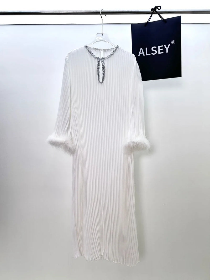 Abaya Women Dress Muslim Pleated Feather Dubai Vestidos Largos Long Dresses Kaftan Arab Robe Party Caftan Jalabiya Ramadan