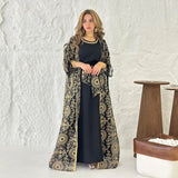 Ramadan Eid Djellaba Kimono Jalabiya Muslim Sets for Women Dubai Abaya Turkey Kaftan Robe Caftan Marocain Femme Islam Clothing