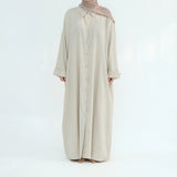 Ramadan Two Piece Linen Muslim Set for Women Elegant Dubai Modest Clothing Islamic Femme Travel Outfit Fashion Turkey Suit 2025