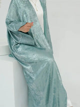 Shiny Batwing Satin Open Kimono Abaya Dubai Luxury 2024 Muslim Abayas For Women Kaftan Dress Islamic Clothing Femme
