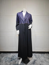 Robe Denim Splicing Jacket Dubai Fashion Women's Muslim Middle East Abaya Jacket Robe Abaya Coat