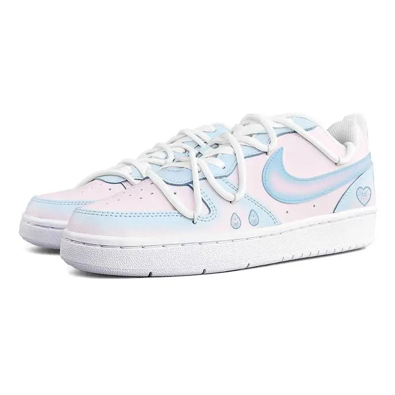 [Custom Crystal]Nike Court Borough Series Skateboard Shoes Women's Low-Top Pink