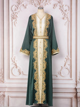 Maxi Dresses 2 Piece Sets Eid Muslim Abayas for Women Dubai Party Long Robe Beading Jalabiya Morocco Kaftan Ramadan Vestidos