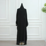 2025 New Abaya Set Shinny Dubai Abaya Cardigan Inner Dress Hijab 3pcs Set Islamic Clothing Women Abaya Muslim Dress