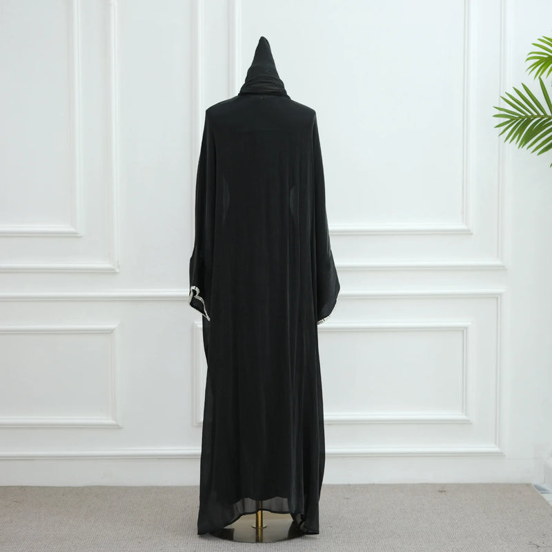 2025 New Abaya Set Shinny Dubai Abaya Cardigan Inner Dress Hijab 3pcs Set Islamic Clothing Women Abaya Muslim Dress